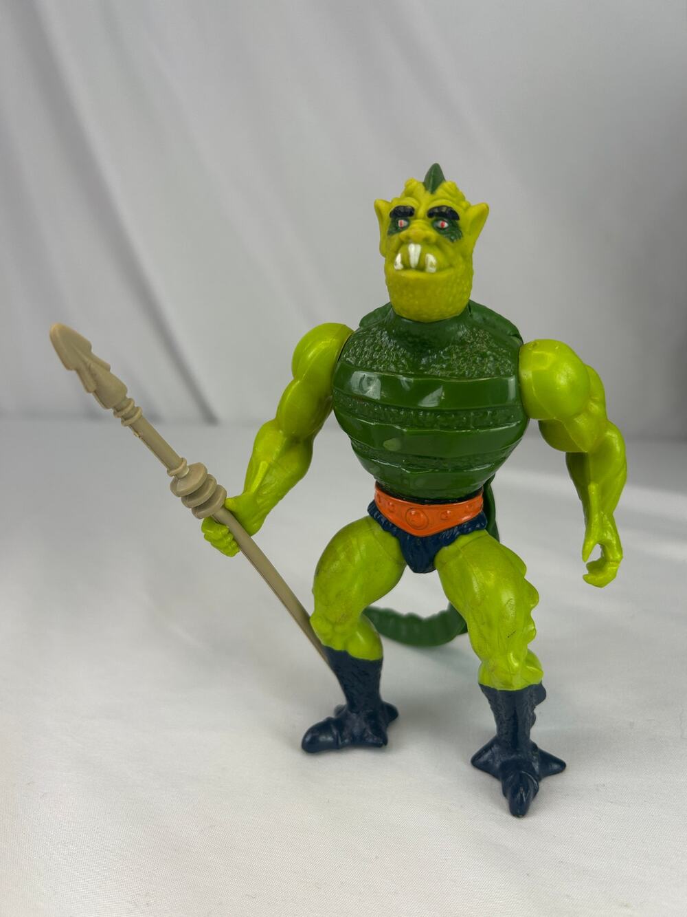 Vintage MOTU Whiplash Figure Mattel Masters of the Universe w Mattel Spear